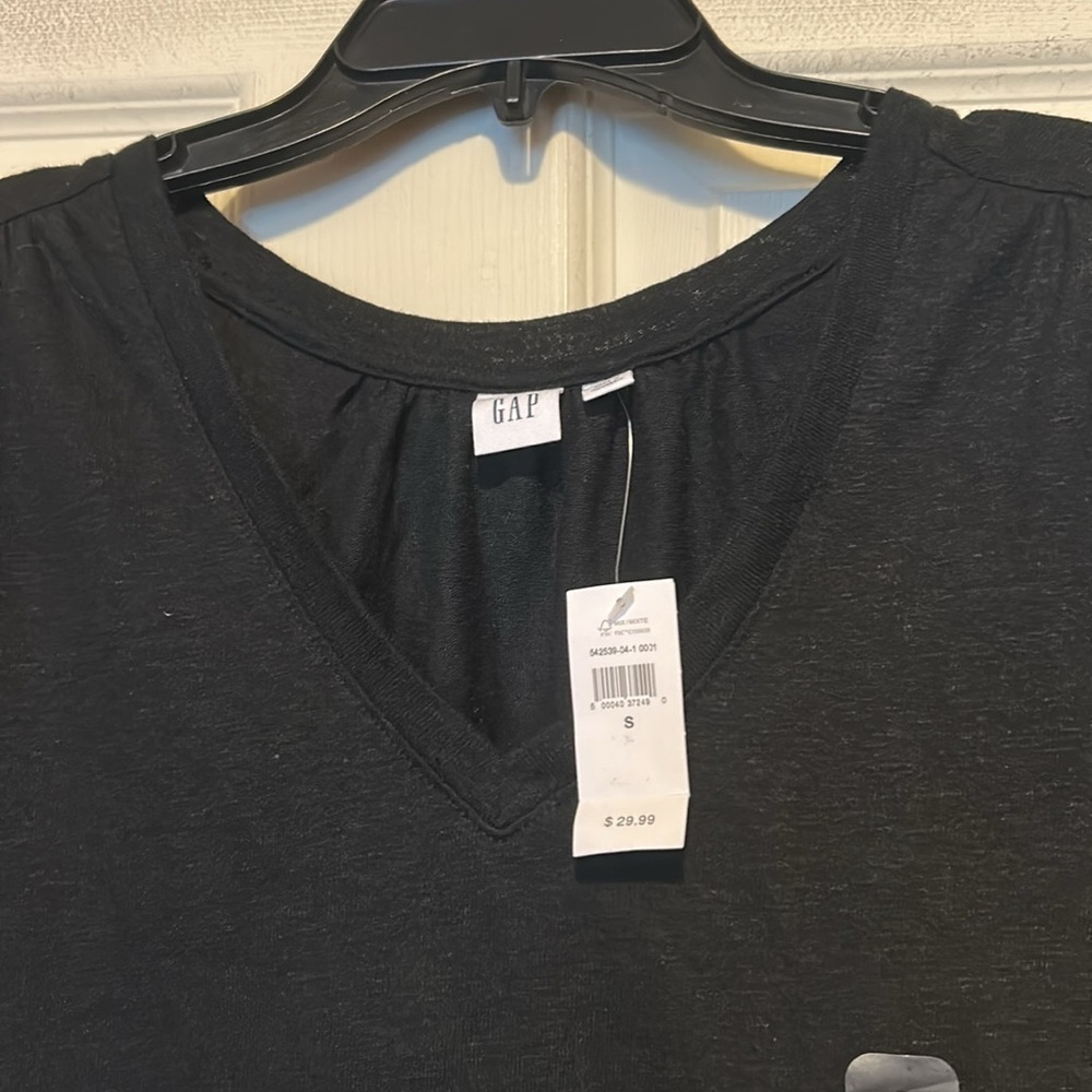 Gap V Neck Shirt Size Small Black Casual - Picture 2 of 5